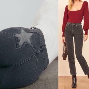 Reformation Star Jeans - Black Denim Seine Straight Leg SIZE 27